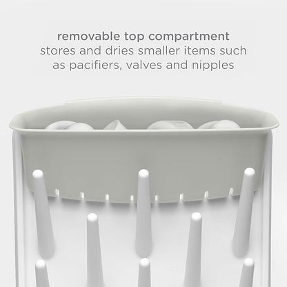 Ubbi Vertical Baby Bottle Drying Rack, Space Saving Countertop Drying Rack Baby Organizer, Oat