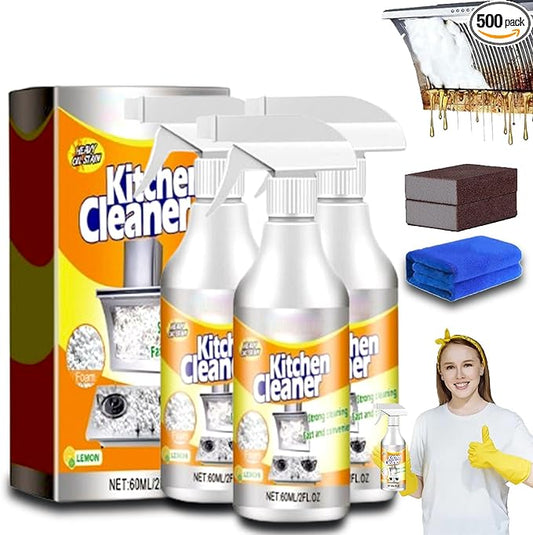 RJDJ Kitchen Foam Cleaner, Powerful Kitchen Foam Cleaner, Powerful Kitchen All-Purpose Powder Cleaner, Kitchen Foam Cleaner Degreaser Cleaning Spray, Stove Cleaner, Oven Cleaner, 60ml/120ml (3, 60ml)