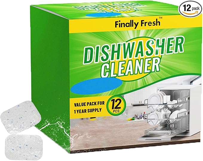 Finally Fresh Dishwasher Cleaner Tablets, 12 Count