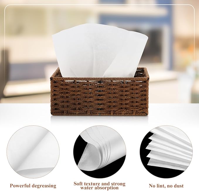 Tranqun 100 Pcs Disposable Microfiber Cleaning Cloth Bulk 12 x 12 Inch Lint Free Cloths Non Abrasive Window Wipes High Absorbent Microfiber Cleaning Rag for Household Kitchen Car Window