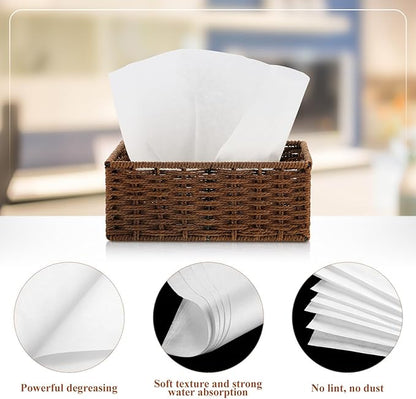 Tranqun 100 Pcs Disposable Microfiber Cleaning Cloth Bulk 12 x 12 Inch Lint Free Cloths Non Abrasive Window Wipes High Absorbent Microfiber Cleaning Rag for Household Kitchen Car Window