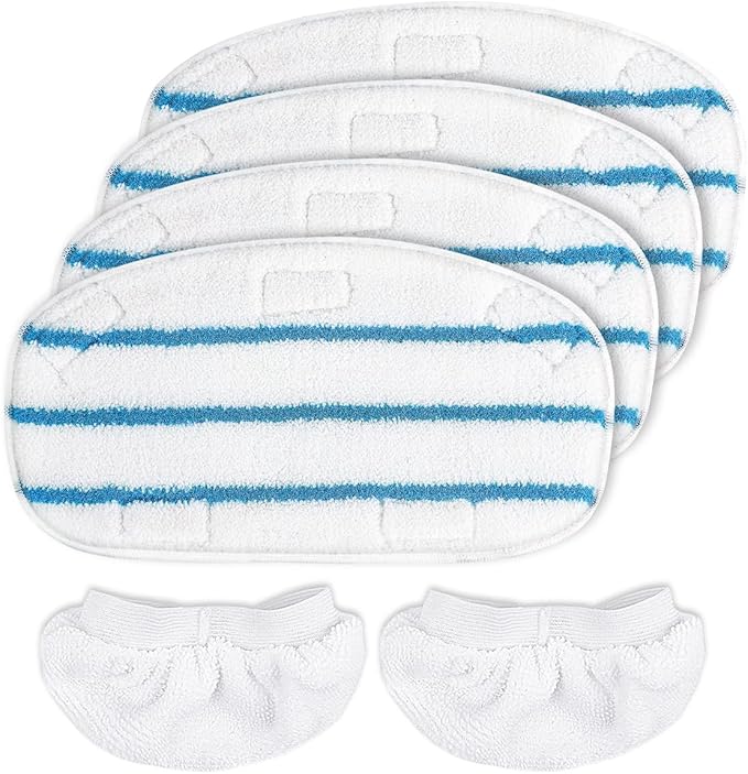 KEEPOW Steam Cleaner Accessories Compatible with PurSteam Steam Mop Cleaner - Washable Microfiber Pads for Hardwood Floor Cleaning, Universal Microfiber Cloths (6 Pack)