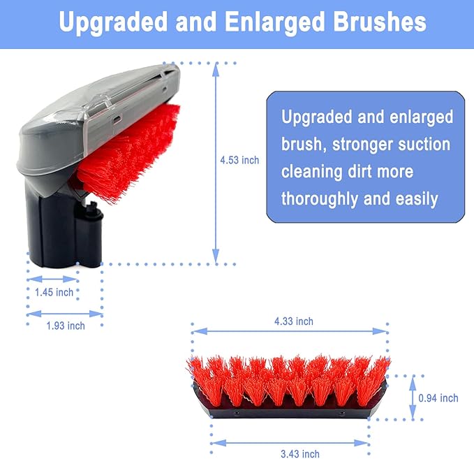 Upgraded 1400B Little Green 5.3" Detachable Tough Stain Brush Tool Replacement for Bissell Little-Green Upright &Portable Carpet Cleaners for 1400B 4075 3860 1425 2458 3194 3353 Series,1+2 Brush,Black
