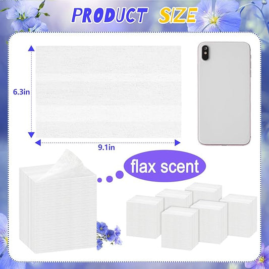 600 Count Flax Scent Dryer Sheets Bulk Fabric Softener Flax Scent Dryer Sheets Naturally Softens Freshens Removes Static Cling Prevent Wrinkles, Plant Based for Sensitive Skin, Large Household