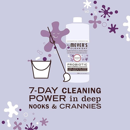 MRS. MEYER'S CLEAN DAY Probiotic Multi-Surface Concentrate Cleaner, Lavender, Cleans Crevices And Tough Stains, 32 Fl Oz