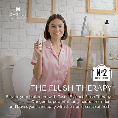 Castle Flush Therapy Toilet Spray for Poop Toasted Coconut Flush Therapy 8oz Made in USA- Poop Spray for Toilet Freshener Odor Block Flush Safe Oil Scent Fresh Bathroom Home Travel Family Daily Use