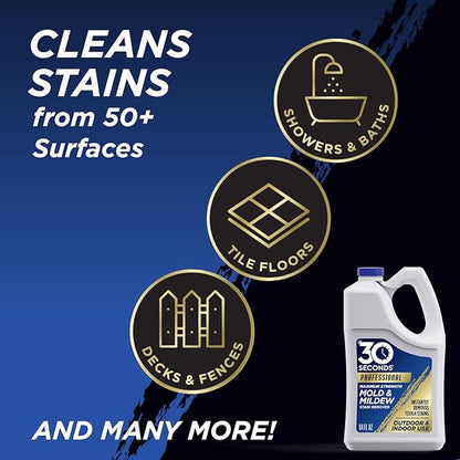 30 SECONDS Pro Mold and Mildew Stain Remover | Scrub Free | Brighter Results Instantly | Ready To Use Refill | 128 fl. oz. (2 PACK)