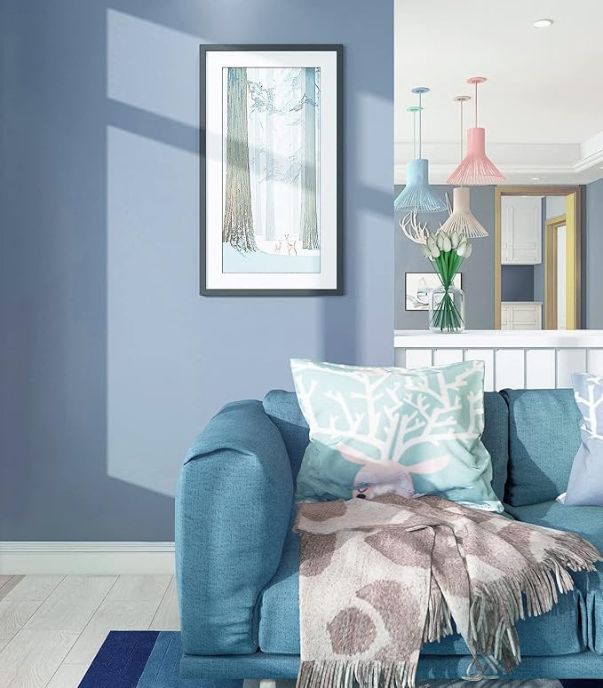Safiyya Blue Peel and Stick Wallpaper Grey Blue Contact Paper Decorative Waterpoof Wallpaper Self Adhesive Contact Paper Vinyl Rolls for Wall 118"x17.7"