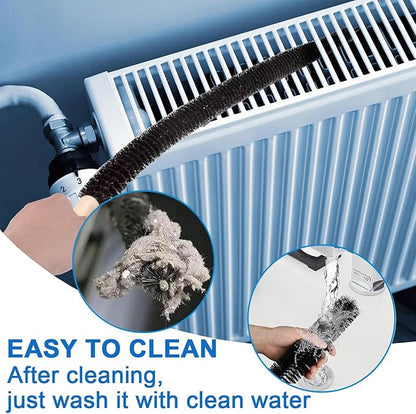 Dryer Vent Cleaner Brush, Flexible Vacuum Dryer Lint Refrigerator Coil Cleaning Brush Lint Trap Cleaning Removal Tool for Trap and Duct, Wood Handle