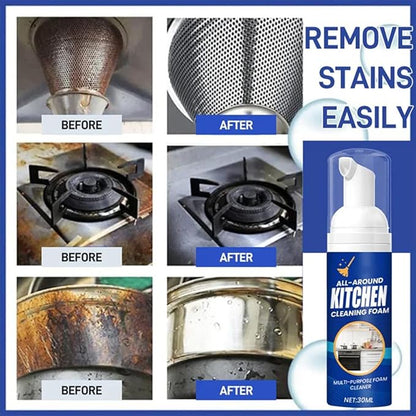 Kitchen Foam Cleaner, All-Round Kitchen Cleaning Foam, Japanese Multi-Purpose Cleaner Spray, Quickly Remove Oil & Dirt and Free Your Hands (1Pcs)