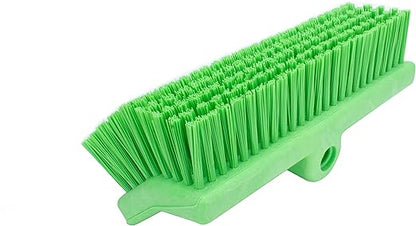 SPARTA 40423EC75 Plastic Floor Scrub Brush, Wall Brush, Equipment Brush With Nonabsorbent Bristles For Industrial Kitchens, Hospitals, Commercial Cleaning, 4 Inches, Lime