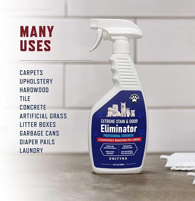 Stain & Odor Remover For Strong Odor – Enzyme Pet Odor Eliminator For Home Use. Powerful Carpet Stain Remover That Tackles Cat And Dog Pee,. This Enzymatic Cat Urine Destroyer Works Deep To Clean