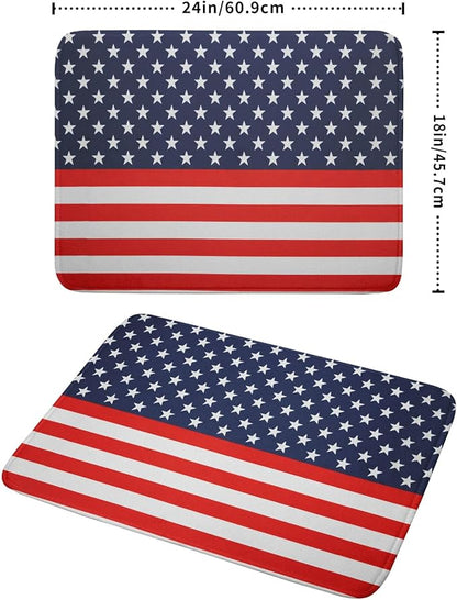 Red Blue Patriotic Star Stripes Dish Drying Mat For Kitchen Counter 4th of July Independence Day American Flag Microfiber Absorbent Drying Mats Reversible Kitchen Countertop Drainer Pad 18x24 Inch