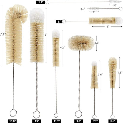MASTERTOP 9 Pieces Bottle Brush Set - Long Water Bottle and Straw Brush Cleaning Set BPA Free Bottle Cleaner Brush for Baby Bottle Pipes Coffee Grinder Teapot Narrow Neck Wide Mouth Water Bottles