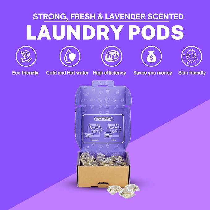 Greenseedz Laundry Pods, Fresh Lavender Scent, 32 Pacs, Eco Friendly, Powerful Clean, Biodegradable, HE Compatible