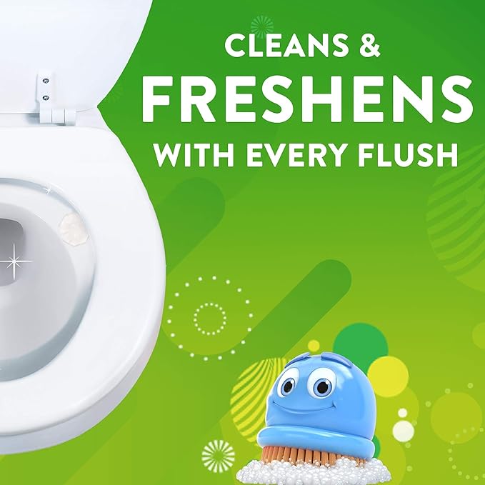 Scrubbing Bubbles Fresh Gel Toilet Bowl Cleaning Stamps, Automatic & Continuous Bathroom Toilet Cleaner Helps Prevent Limescale, Rings & Build-Up, Berry Burst, 1 Dispenser, 6 Stamps (6 Pack)