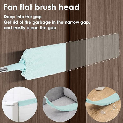 Gap Dust Cleaner, Telescopic Removal Brush Long Handle Duster,Multifunction Retractable Microfiber Flat Gap Dust Brush Gap Mop,Extendable Cleaning Tool, for High Celling Bedroom Window (Light Green)