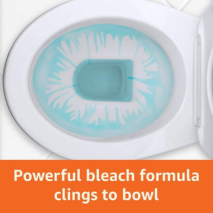 Amazon Basics Toilet Bowl Cleaner with Cling Action Formula, Bleach, Fresh Scent, 24 Fl Oz, Pack of 2, Packaging May Vary