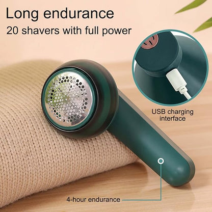 USB Rechargeable Fabric Shaver Electric Lint Remover for Clothes Furniture, Green