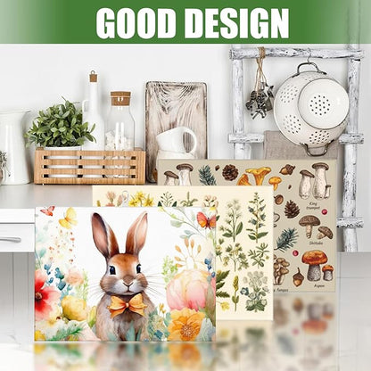 Large Dish Drying Mats For Kitchen Counter Microfiber Kitchen Drying Mat XL Draining Pad Absorbent Quick Drying Dish Mat 18x24 Inch - Rabbit Flowers