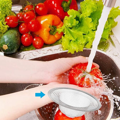 2 PCS Stainless Steel Sink Strainer with Large Wide Rim 4.5" Diameter, Mesh Metal Drain Strainer, Fine Mesh Kitchen Sink Strainer, Hair Basket Drain - Fits Most Kitchen Sink