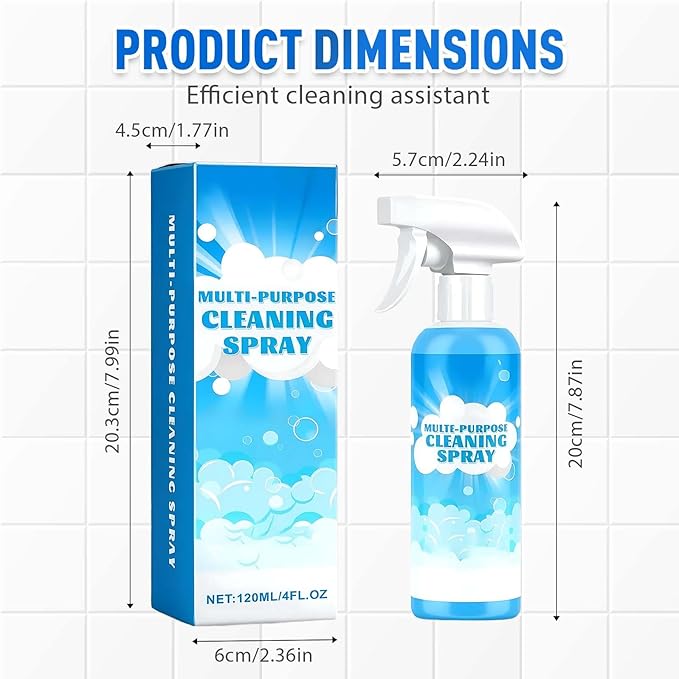 Multifunctional Powerful Spray Kitchen Foam Cleaner, 2026 New 120ml Multi-Purpose Cleaning Spray, Easy-To-Use Grease Remover For Kitchen, Fast-Acting Tile Cleaner for Home (3)