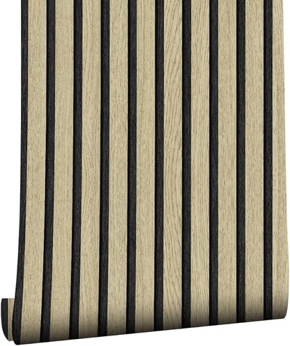 myforHD Wood Grating Stripe Self-Adhesive Wallpaper - Peel & Stick, Removable, Waterproof, PVC Vinyl Film, Multiple Sizes & Designs