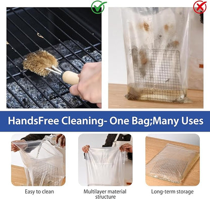 5 Pack Heavy Duty Reusable Oven Rack Cleaner Bags, Leak-Resistant PE Bags for Deep Soaking Grill Grates & BBQ Racks, No Cleaner Included