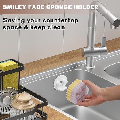 Discount Parts Direct Sponge Holder For Scrub Daddy Mommy Sponge, Bathroom Kitchen Sink Caddy Organizer Storage with Suction Cup, Dishwasher Safe, Keep Sponge Dry, White 2-pack