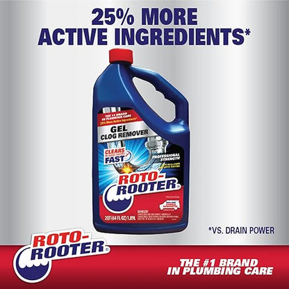 Roto-Rooter 351403 Gel Clog Remover Drain Cleaner, 32 oz