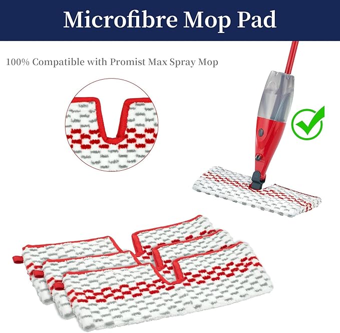 2 Pack Microfiber Spray Mop Pads Compatible with O-Cedar Promist Max Reusable Spray Mop Refills Dust,Dual-Action Washable Flip Pads Replacement for Dry Wet Floor Cleaning