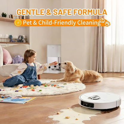 Sweet Orange Scent Floor Cleaning Solution Compatible with Dreame Cleaning Solution, Floor Cleaner for Hardwood Tile Hardfloor, Compatible Robot Vacuums with Mopping and Wet Dry Vacuum (2 bottles)