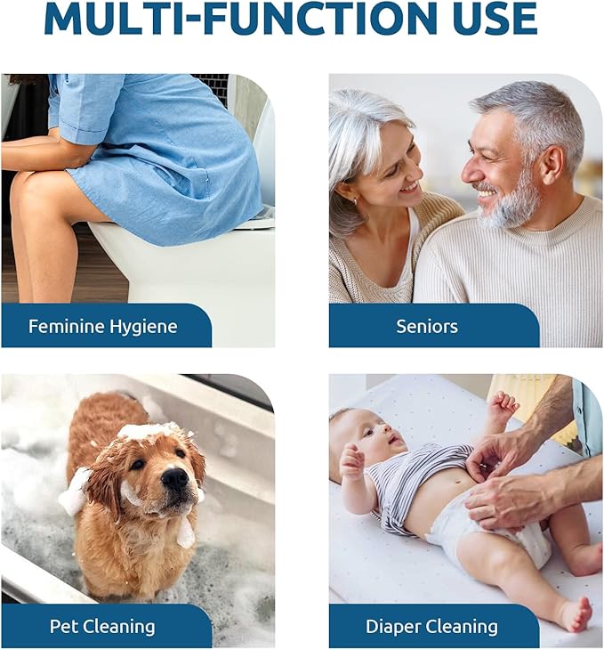Hot and Cold Handheld Bidet Sprayer for Toilet, Warm Water Bidet with Adjustable Pressure, Hand Held Attachment for Warm Water, Ideal for Feminine Hygiene, Elderly Care, Pet, Cloth, Diaper