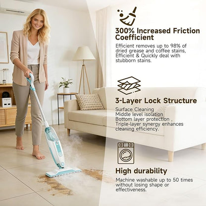 Replacement For Shark Steam Mop Pads: Microfiber Pads For Shark Steam Mop S1000 S2001 S1000A S1000C S1000WM - 50+Repeated Washable 1 Second Absorption Floor Cleaning Steam Mop Reusable Pads 5-Pack