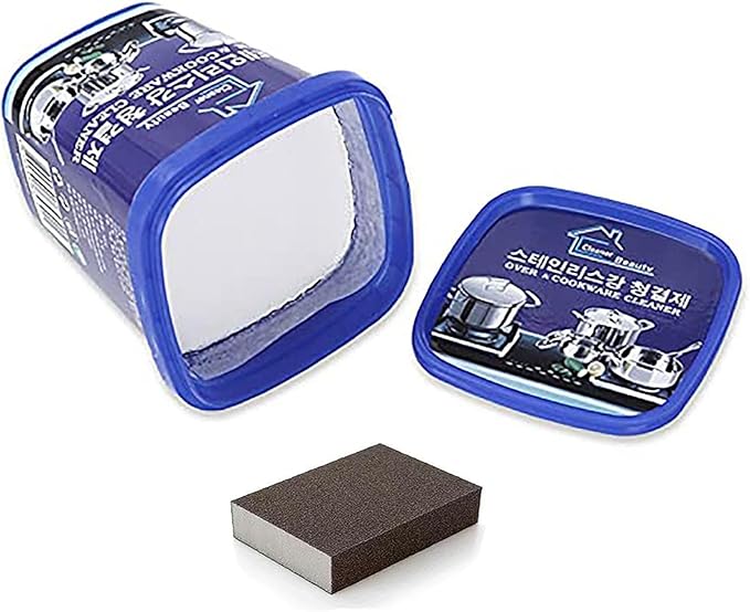 Multi-function Kitchen Pots and Pan Cleaner, Powerful Stainless Steel Cookware Cleaning Paste 500g for House Pots, Sinks,Appliances Surfaces,Kitchen Utensils