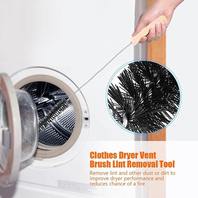 Dryer Vent Cleaner- 72cm Flexible Long Rod Brush-Sewer Drain Brush/Radiator Refrigerator/Washing Machine Tool Coil Brush for Dirt Dust Lint Blockage Removal