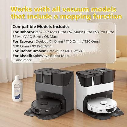 2 Pack Floor Cleaning Solution for Tineco and Robot Vacuums with Mopping, Deep Cleans Multiple Hard Floors for iFLOOR Series, FLOOR ONE S3 / S5 / S6 / S7 / S9 Artist Series Wet Dry Vacuum