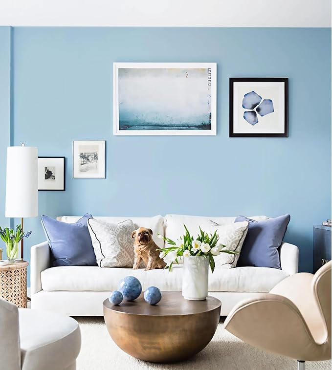 HeloHo Solid Light Blue Wallpaper Matte Textured Peel and Stick Wall Paper Modern Self Adhesive Removable Waterproof Contact Paper for Living Room Bedroom Decor 118"X15.7"