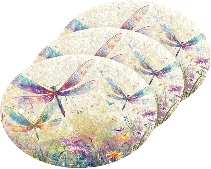 Dragonfly Kitchen Scrub Sponges, Pop-up Kitchen Cleaning Sponges Reusable Dish Washing Sponges for Bathroom Household Cleaning 3 Pack - Non Scratch Scrubber