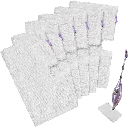 6 Pack Microfiber Steam Mop Replacement Pads for Shark Steam Mops S3500 Series S3501 S3601 S3550 S3901 SE450 S3801CO S3601D S2901 S2902 Steam Pocket Mop Pads Floor Cleaning Reusable for Shark Mop Pads
