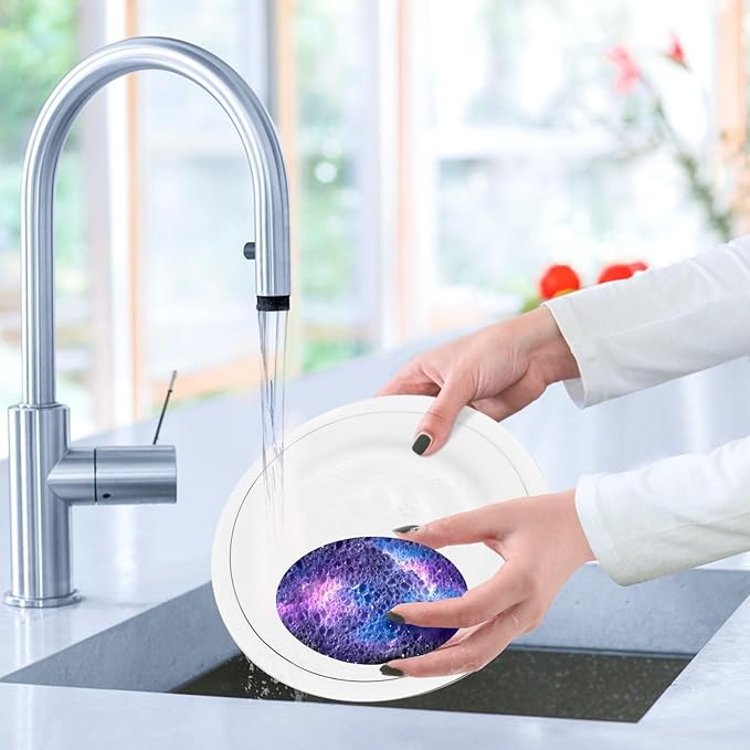 Galaxy Kitchen Scrub Sponges, Pop-up Kitchen Cleaning Sponges Reusable Dish Washing Sponges for Bathroom Household Cleaning 3 Pack - Non Scratch Scrubber