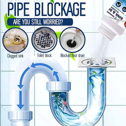 Pipe Dredge, Powerful Foaming Sink & Drain Cleaner Powder for Kitchen, Toilet & Pipeline Cleaning, Fast-Acting Clog Remover (2pcs or 4pcs) (4 bottles)