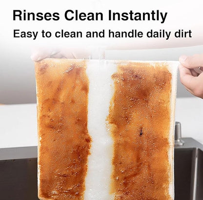 Bamboo Fiber Dish Cloths for Kitchen, Reusable Dish Towels,Double Layered, Super Absorbent, for Cleaning, Washing, and Drying Multipurpose Cleaning Rags for Home Pack of 10