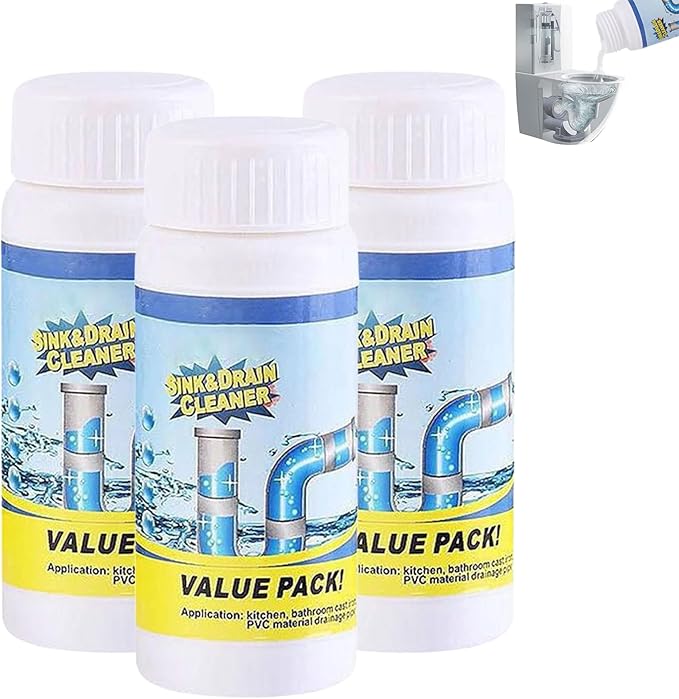 Sink and Drain Cleaner with Foaming Action, Deep Cleaning Toilet Bowl Cleaner, Prevents Future Clogs in Bathroom, Kitchen, Shower Drains, Regular Maintenance Solution (1)