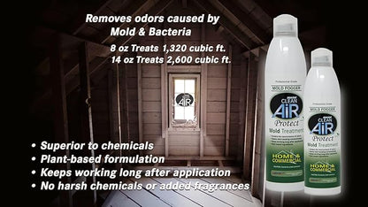Protect™ Home & Commercial Mold-Treatment Plant-Based Mold-Odor Remover Fogger Treatment - eco-friendly solution for a safer and healthier living and working space (8 oz.)