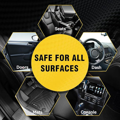 Car Interior Cleaner & Protectant Spray for Car, 3-in-1 Formula for Dashboard, Leather, Vinyl, Plastic & Glass, Streak-Free, UV Shield, pH Neutral & Long-Lasting Shine | 16.9oz +Towel + Sponge