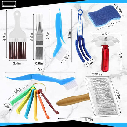 8 Pcs Air Conditioning Fin Cleaner Set HVAC Coil Cleaning Brush Condenser Fin Straightener Evaporator Coil Cleaner AC Comb Condenser Split Cleaning Kit Fridge Radiator Tool(Wood,Bamboo)