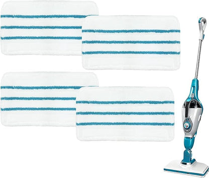 4 Packs Replacement Mop Pads Compatible with Black & Decker Steam Mop SM1600 SM1610 SMP20 Series HSMC1361SGP BDH1855SM, Microfiber Reusable Washable Mop Pads for Floor Cleaning