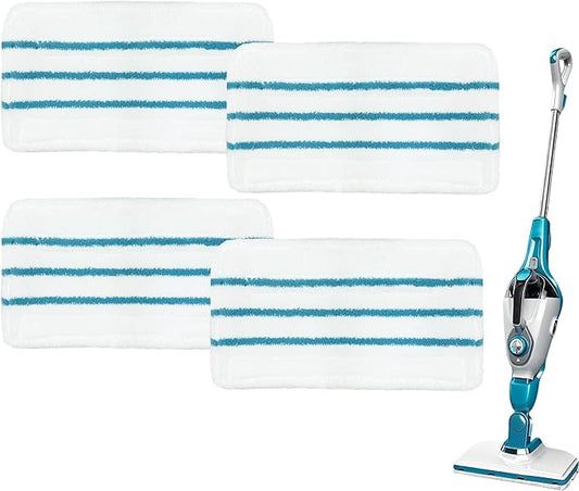 4 Packs Replacement Mop Pads Compatible with Black & Decker Steam Mop SM1600 SM1610 SMP20 Series HSMC1361SGP BDH1855SM, Microfiber Reusable Washable Mop Pads for Floor Cleaning