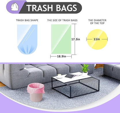 Small Trash Bags 2.6 Gallon 170 Count Strong Trash Bags Colorful Small Garbage Bags, Trash Can Liners for Bathroom Home Office Kitchen Bedroom, fit 5-10 Liter, 1,1.2,1.6,2,2.6,3 Gal,Multicolor